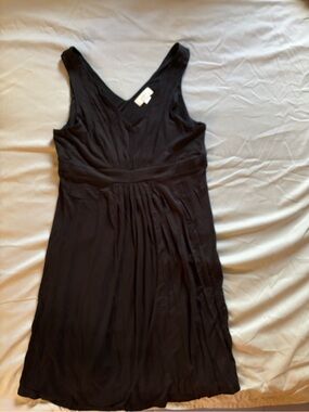 LOFT Black Sleeveless Empire Waist Dress Size M Flowy Stretch